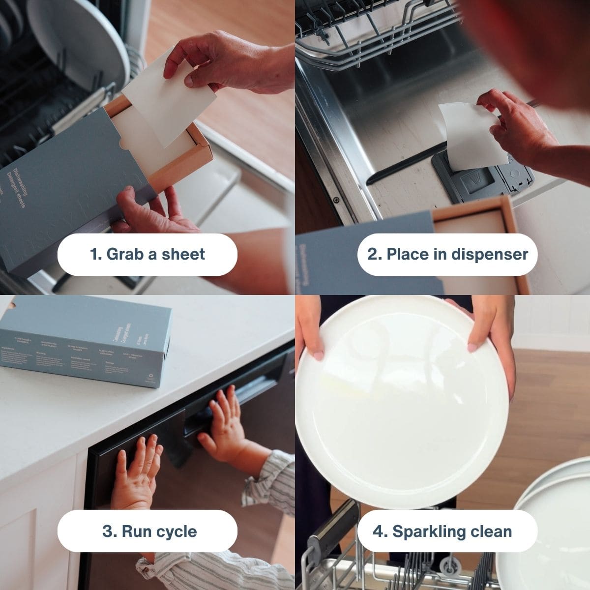 80 Dishwashing Detergent Sheets | Lemon Myrtle | Plant-Based - Easey Earth