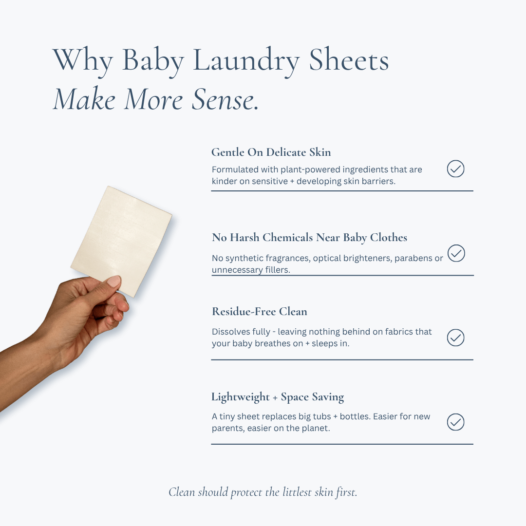 80 Fragrance - Free Baby Laundry Detergent Sheets - Easey Earth