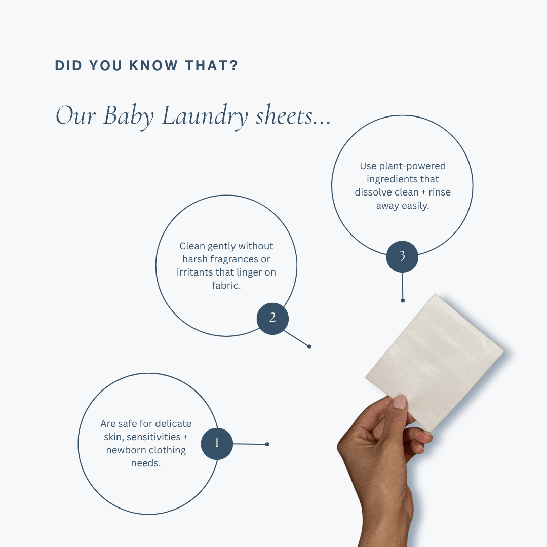 80 Fragrance - Free Baby Laundry Detergent Sheets - Easey Earth