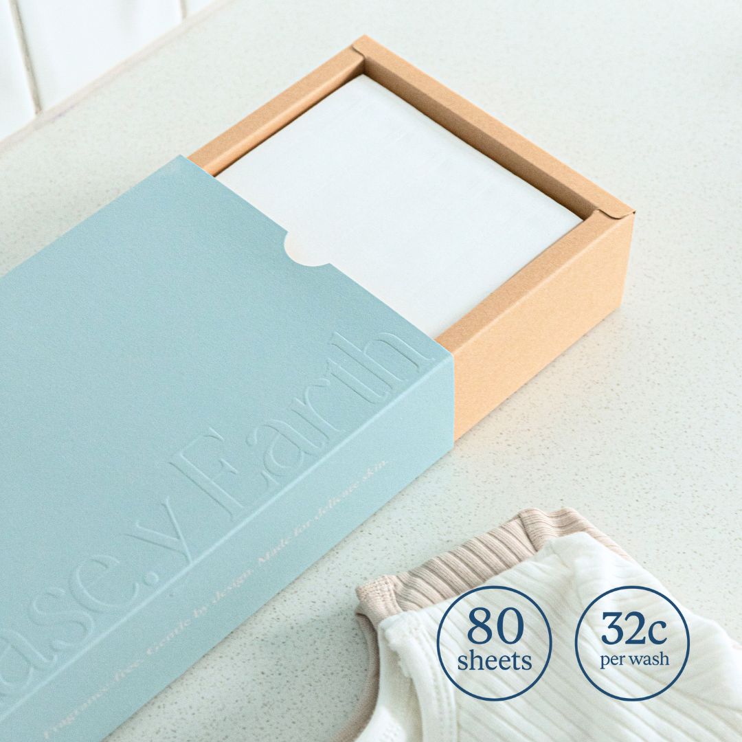 80 Fragrance - Free Baby Laundry Detergent Sheets - Easey Earth