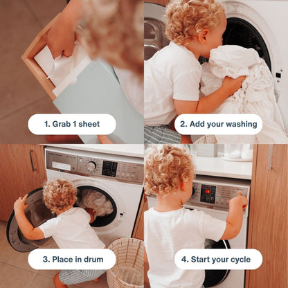 80 Sensitive/Fragrance-Free Laundry Detergent Sheets - Easey Earth