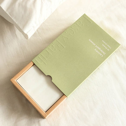 Ease.y Earth Detergent Duo: Plant-powered Laundry & Dishwashing Sheets in home-compostable, zero-waste packaging.