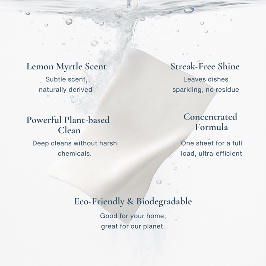Dishwasher Detergent Sheets | Lemon Myrtle Scent - Easey Earth